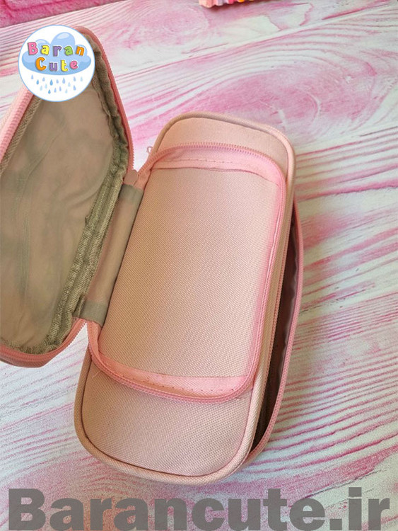 جامدادی وارداتی پروانه شاین دار صورتی پاستیلی