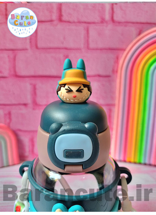 قمقمه فانتزی وارداتی با محافظ و عروسک سیلیکونی لبوبو