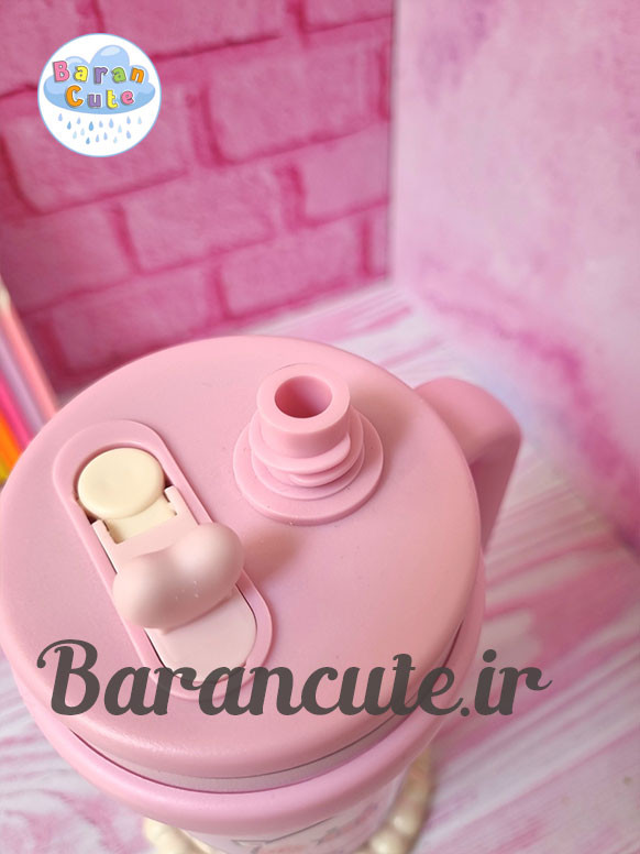 تراول ماگ استنلی (تامبلر) اورجینال ۱.۱۸ لیتر عروسکی دوحالته طرح خوک صورتی
