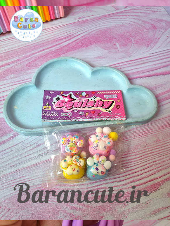 فیجت ژله ای وارداتی شاین دار 4 عددی طرح پنجه