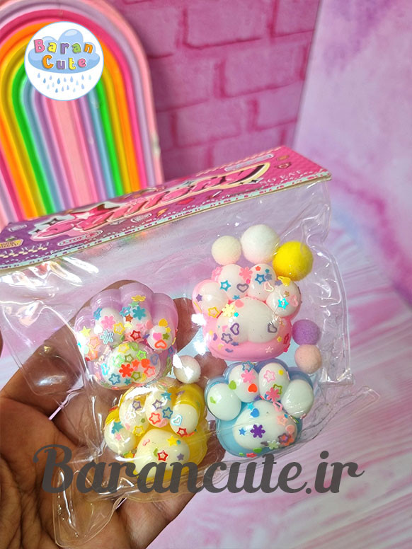 فیجت ژله ای وارداتی شاین دار 4 عددی طرح پنجه