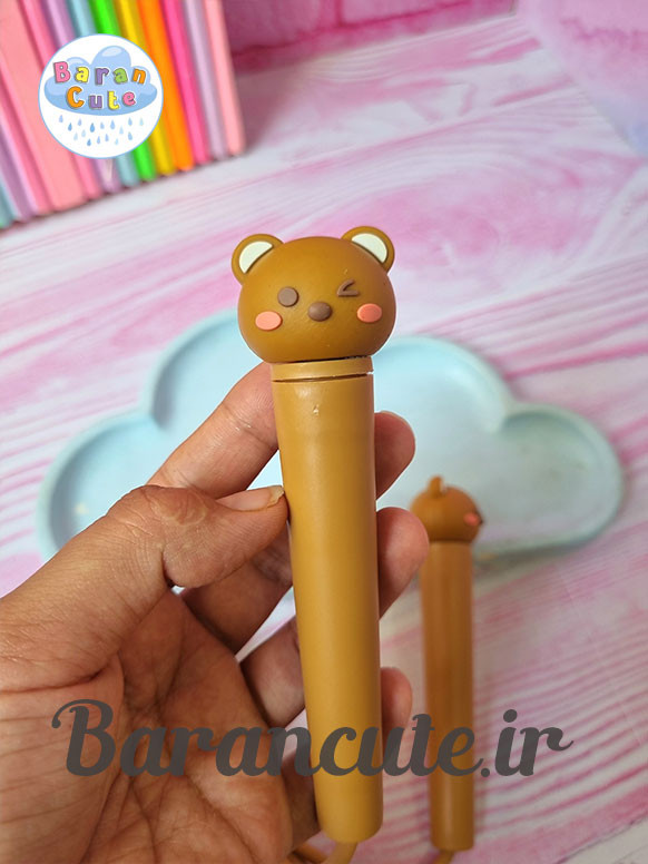 طناب بازی سیلیکونی وارداتی طرح تدی قهوه ای