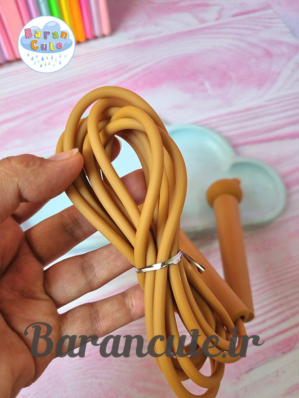 طناب بازی سیلیکونی وارداتی طرح تدی قهوه ای