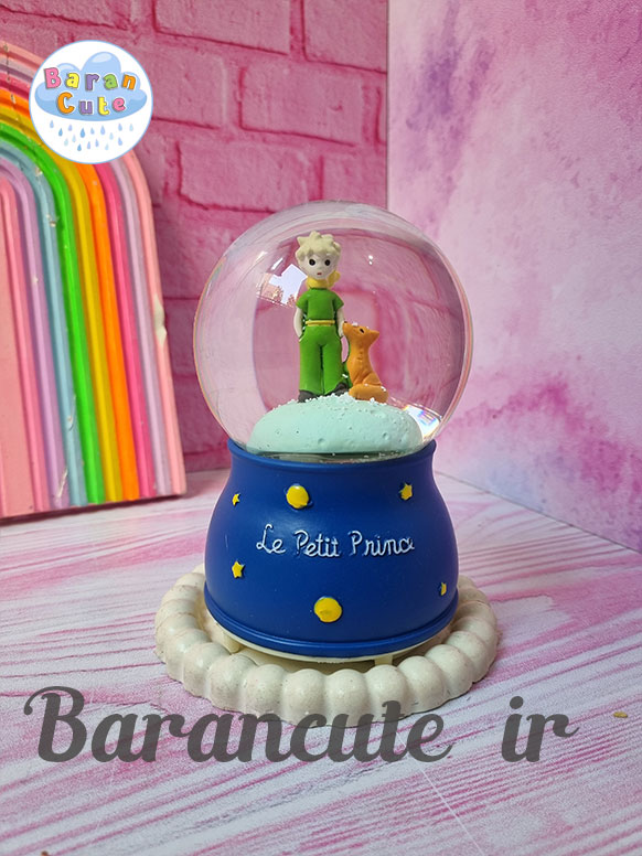 گوی موزیکال پمپی برفی چراغ دار سایز بزرگ طرح شازده کوچولو
