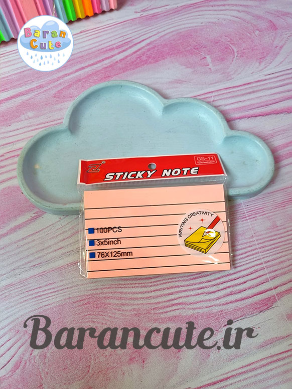 استیک نوت برگه یادداشت پشت چسبدار (پوسیت)  خط دار رنگی